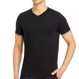 Moncler Maglia Scollo V-Neck Tee black mens, SIZE XL